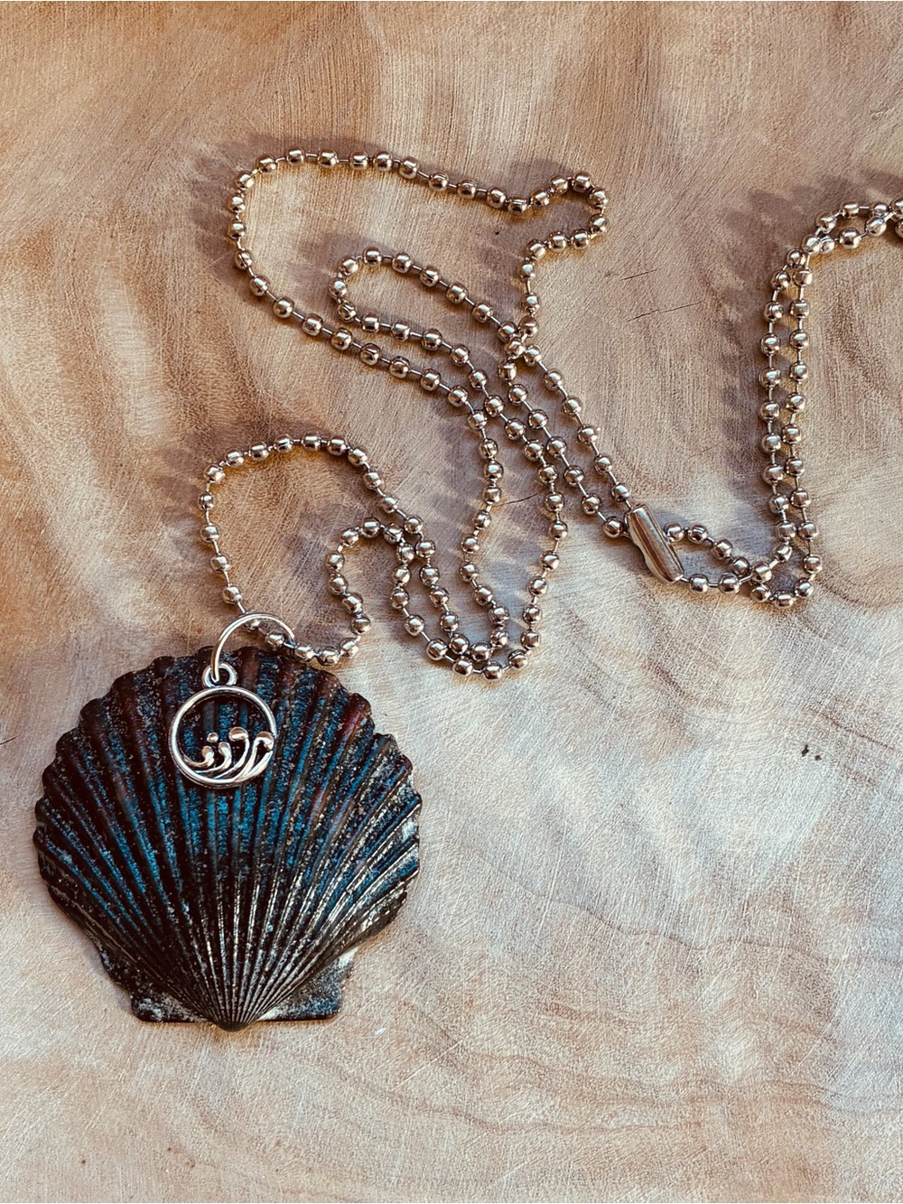 Wildwood NJ Seashell Necklace Real Beach Shell Wave Charm Coastal Jewelry Rare